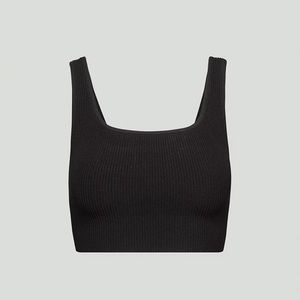 Aritzia Babaton Sculpt Knit Square Neck Cropped Tank